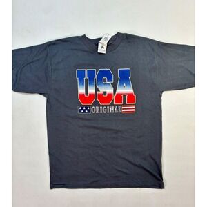 90s Vintage Outhouse Designs USA Original Graphic T Shirt Large‎ Men's Patriotic